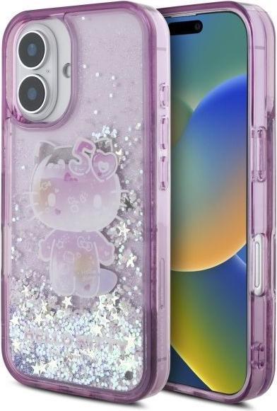 Produktbild Hello Kitty HKHCP16SL50PPU iPhone 16 6.1" fioletowy/purple hardcase Liquid Glitter 50TH Anniver (Apple iPhone 16)