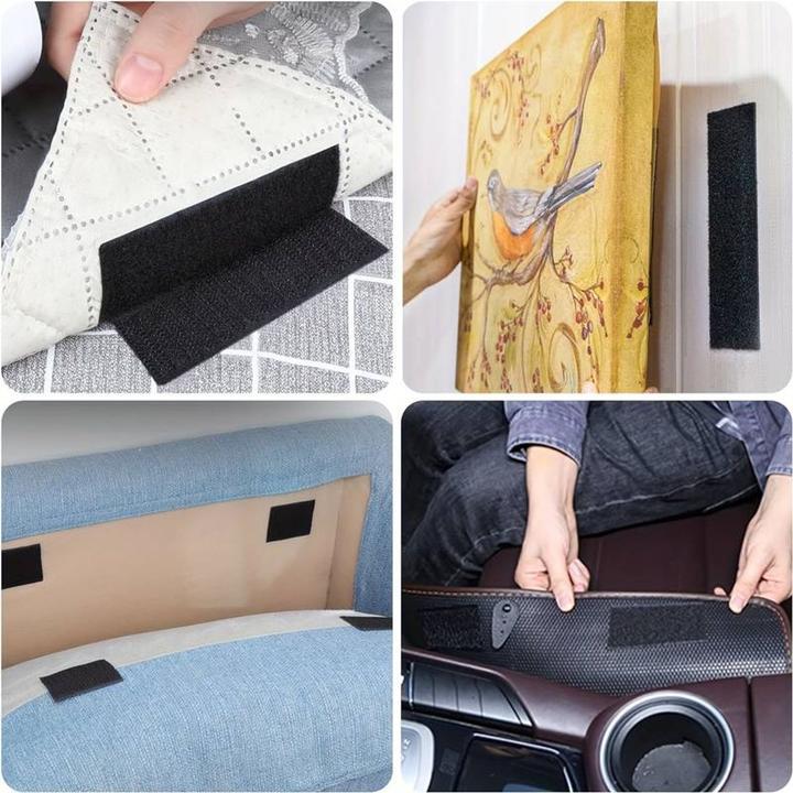 Actual product image König Design Hook and loop tape set Hook tape + loop tape self-adhesive extra strong hook and loop fastener (30 mm)