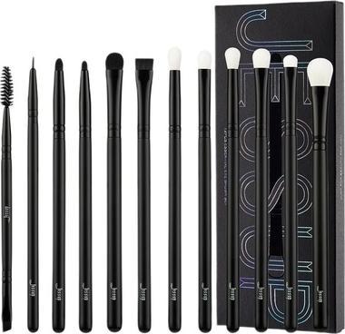 Jessup Lidschattenpinsel Set Schwarz Augen Make-up Pinsel Professionell mit natürlichem Synthetikhaar für (Augenbrauen)