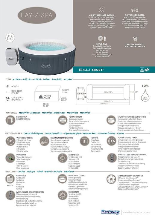 Produktbild Bestway Lay-Z-Spa Bali (4 Pers.)