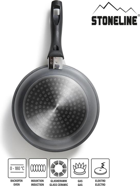 Actual product image Stoneline Pan 6840 Frying, Diameter 20 cm, Suitable for induction hob, Fixed handle, Anthracite (20 cm, Frying pan, Aluminium)