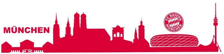 Actual product image FC Bayern München Munich skyline with logo (180 x 40 cm)