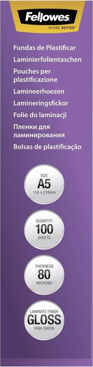 Produktbild Fellowes Enhance 80 (A5, 100 Stück, 80 µm)
