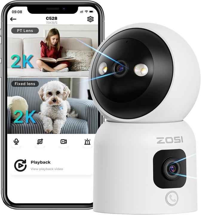 Image du produit Zosi Überwachungskamera mit Dual-Objektiv und KI-Erkennung