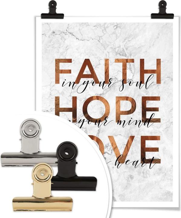 Produktbild Trenddeko Kupferoptik - Faith Hope Love (30 x 40 cm)
