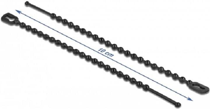 Produktbild Delock Blitzbinder wiederverwendbar L 100 x B 2,4 mm schwarz 100 Stück (Kunststoffkabelbinder, 100 mm, 100 Stk.)