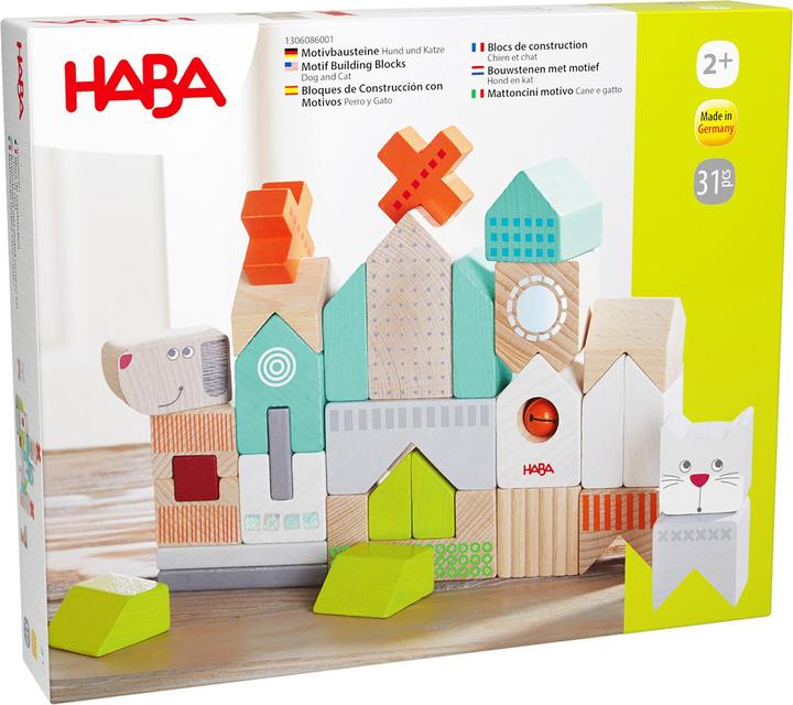Produktbild Haba Bausteine Hund und Katze