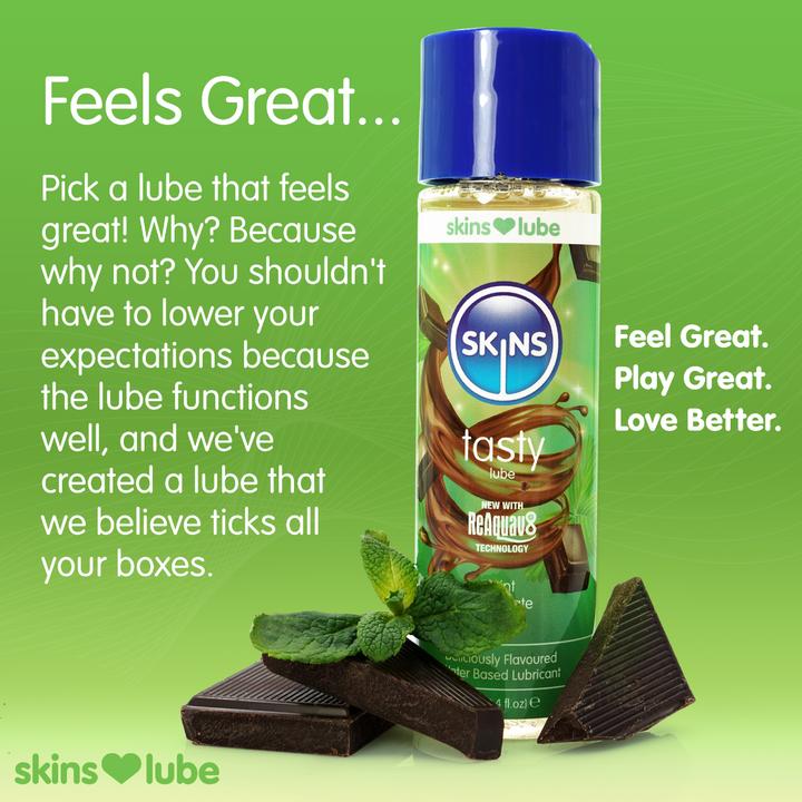 Actual product image Skins Tasty" Mint Chocolate Passion 130ml Natural Flavoured Lube (130 ml)