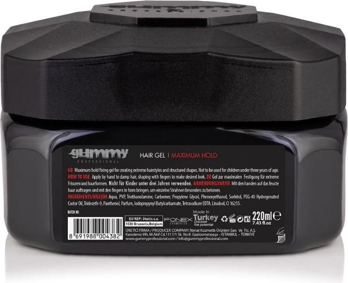 Immagine prodotto Gummy Professional Gel per capelli styling a massima tenuta 220ml (Gel per capelli, 220 ml)