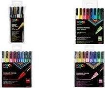 Actual product image Posca Marker PC-3M round tip (White, Gold, Black, Silver, 1.30 mm, 4 x)