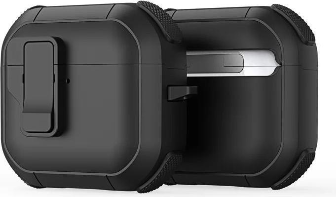 Productafbeelding Dux Ducis Headphone case - AirPods 4 PECP Series PC+TPU Cover with Hook Black (Hoes voor oplaadkoffer)