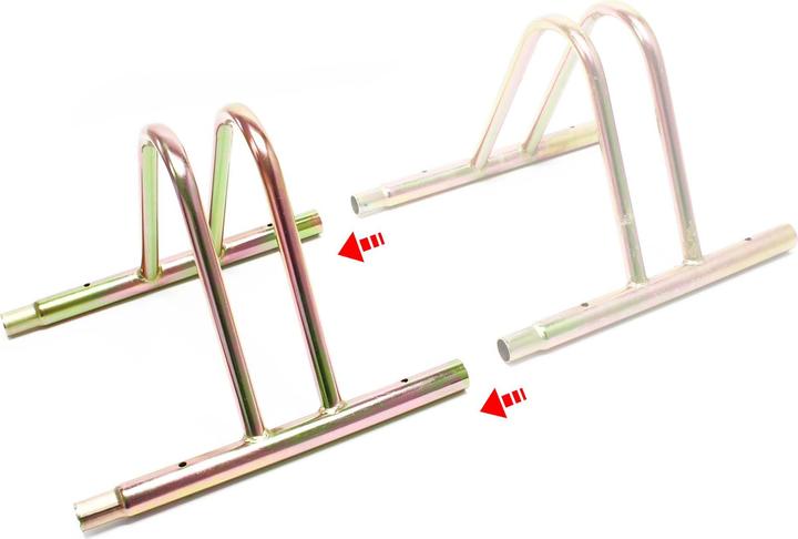 Actual product image Wiltec Bicycle Parking Rack Floor Cycle Stand for 1 Bike 39.5 x 39 x 26 cm Anodised Steel Easily Expandable
