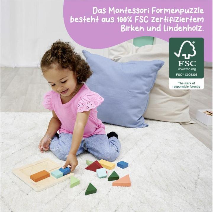 Actual product image Eichhorn EH Montessori Shapes Puzzles (12 pieces)