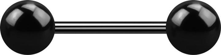 Actual product image Star Piercing Micro barbell black with two balls (without brass, Surgical steel 316L)
