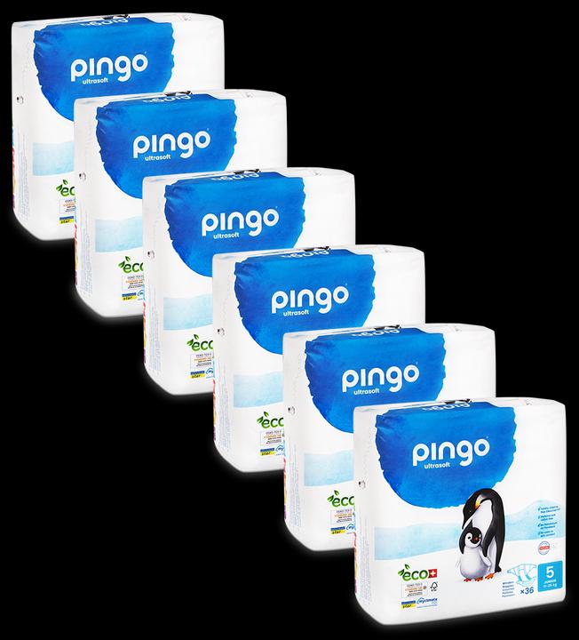 Pingo Couches écologiques (Taille 5, Pack mensuel, 216 pièce(s))