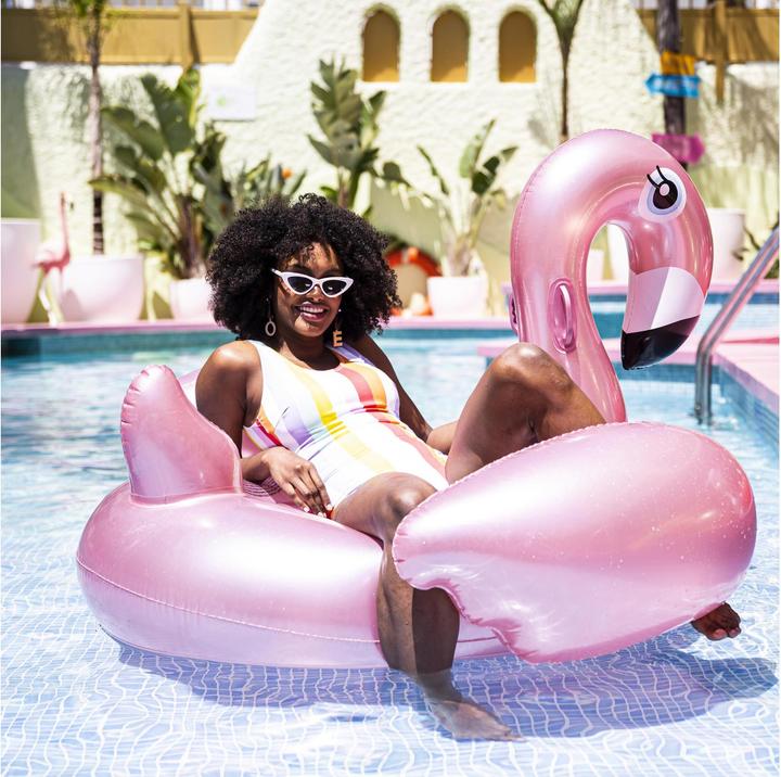 Actual product image Swim Essentials Floaties Rose Gold Flamingo