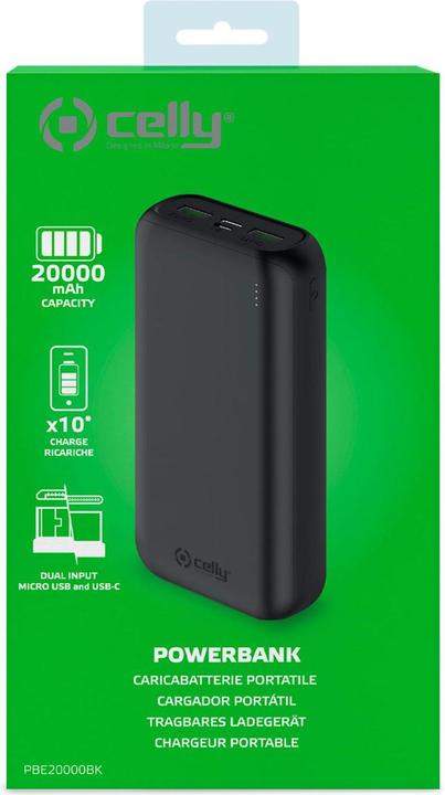 Immagine prodotto Celly Powerbank (20000 mAh, 74 Wh)