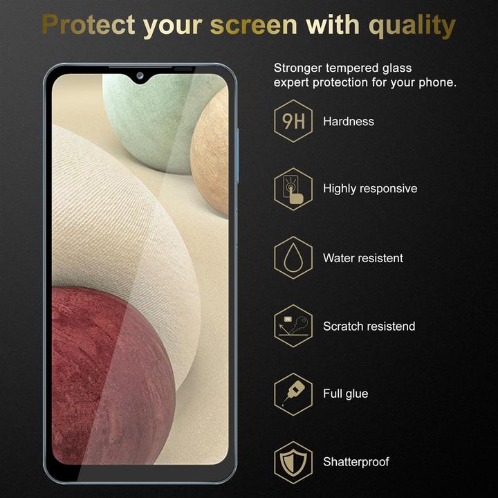Actual product image Cadorabo Full screen display protection glass (1 Piece, Samsung Galaxy M12, Samsung Galaxy A12)