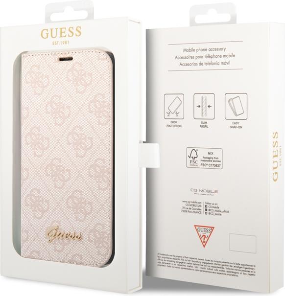Produktbild Guess GUBKP14MHG4SHP iPhone 14 Plus 6,7" różowy/pink book 4G Vintage Gold Logo (Apple iPhone 14 Plus)