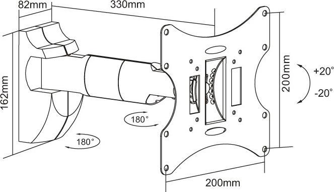 Actual product image Reflecta FLEXO 40-200B (Wall, 42", 30 kg)