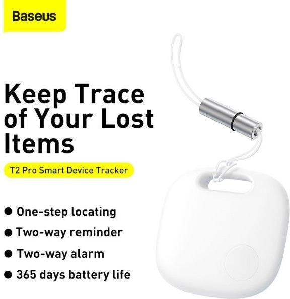 Produktbild Baseus T2 Pro Smart GPS Locator for Baby Bag Keys White (FMTP000002) (Android, iOS)
