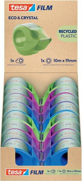 Image du produit tesa ECO & CRYSTAL, 1 rouleau de 10mX19mm blister,avec dévidoir (19 mm)