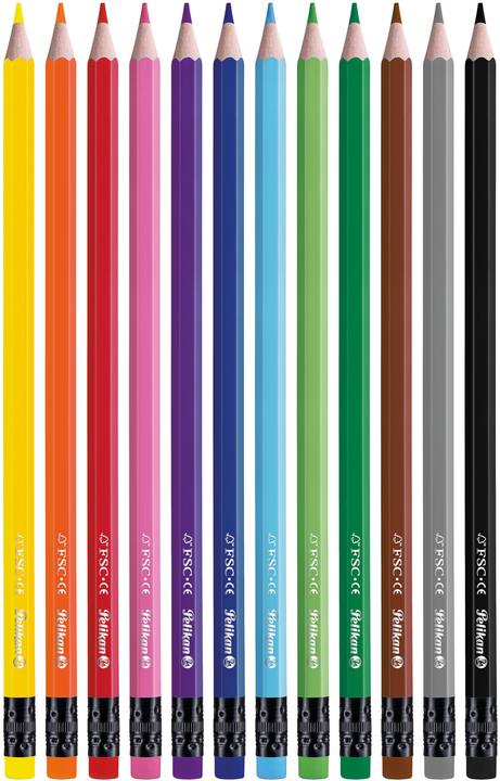 Immagine prodotto Pelikan Matite colorate con gomma (Multicolore, 12 x)