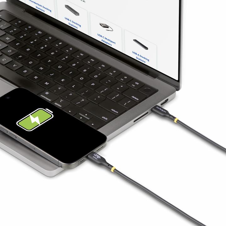 Image du produit StarTech com Câble de Recharge USB-C de 4m, Cordon USB-C Certifié USB-IF, 240W PD EPR, Câble Chargeu (4 m, USB 2.0, 240 W)