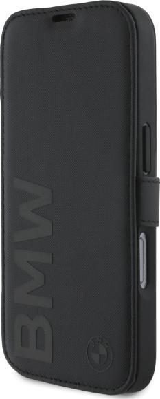 Immagine prodotto BMW BMBKP16L23RMRLK Custodia per iPhone 16 Pro 6,3" in pelle nera Signature Leather Wordmark (Apple iPhone 16 Pro)