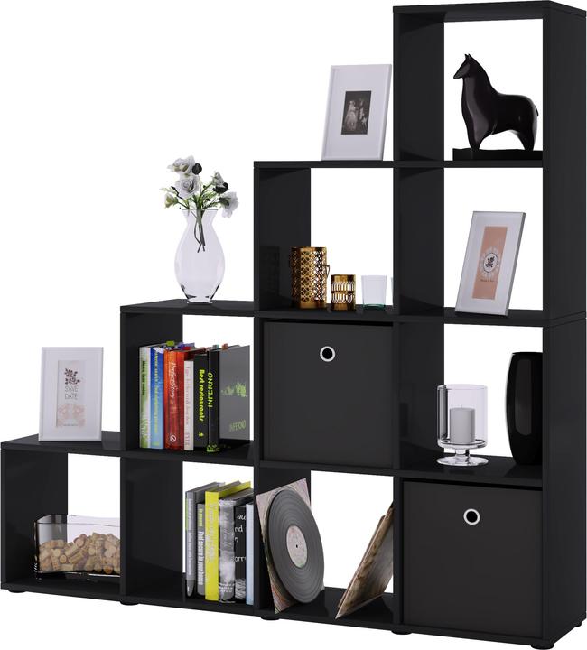 Actual product image VCM Wood stand staircase shelf 10 compartments Napoli (143 x 29 x 139 cm)