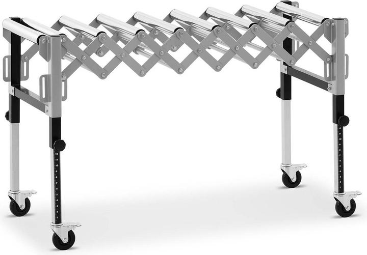 Image du produit MSW Convoyeur à rouleaux - 130 kg - 147 cm - 9 rouleaux - Réglable en hauteur - Pliable