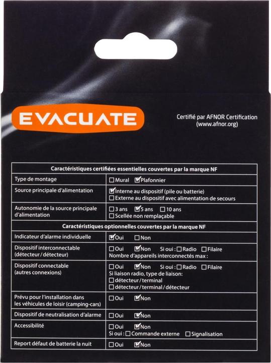 Actual product image Evacuate Smoke detector EVA033534