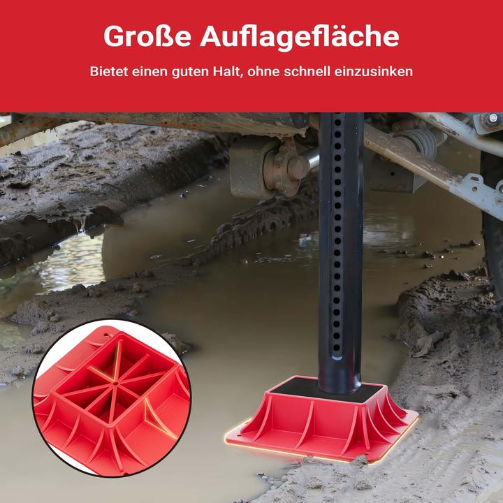 Produktbild Wiltec Farm Jack Offroad Stützplatte Wagenheber 27,8x27,8x7cm Allzweckheber