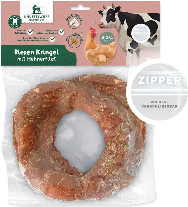 Image du produit Knuffelwuff Kausnack Riesen-Kringel mit Hühnerfilet 2 Stück ca (2 pcs, 450 g)