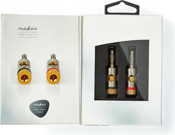 Produktbild Nedis Bananenstecker Stecker Vergoldet 2 Stück Aluminium Metall Gold