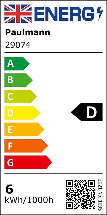 Energie-Label Paulmann Tropfenlampe (E14, 5.90 W, 806 lm, 1 x, D)