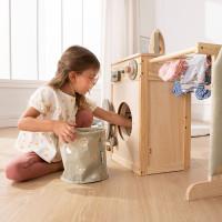 Actual product image Howa Children's wooden washing machine with clothesline, ironing board, laundry basket and iron