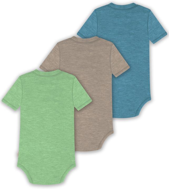 Actual product image Normani Set of 3 baby merino short-sleeved body "Tihoi" - 9323 (74)