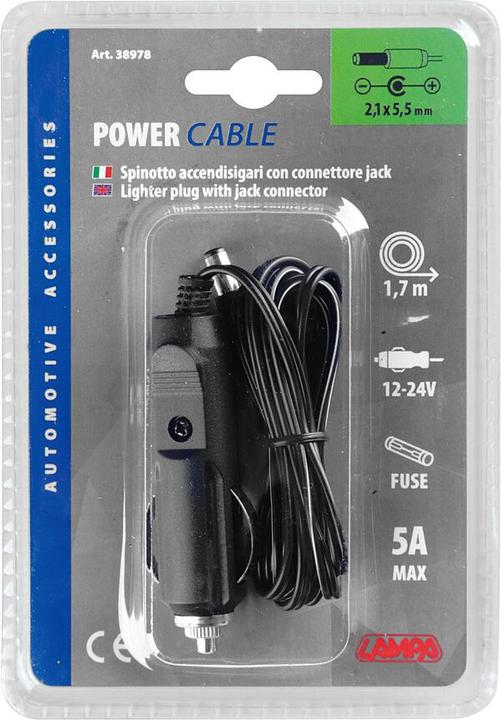 Produktbild Lampa KFZ Zigarettenanzünder Kabel auf DC-Hohlstecker