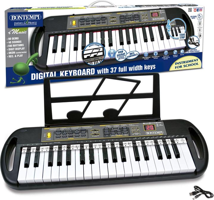 Immagine prodotto Bontempi Tastiera digitale con 37 tasti (Multilingue)