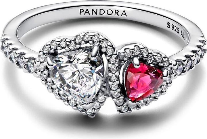 Image du produit Pandora Strahlenkranz Herzen Ring (48, Argent 925)