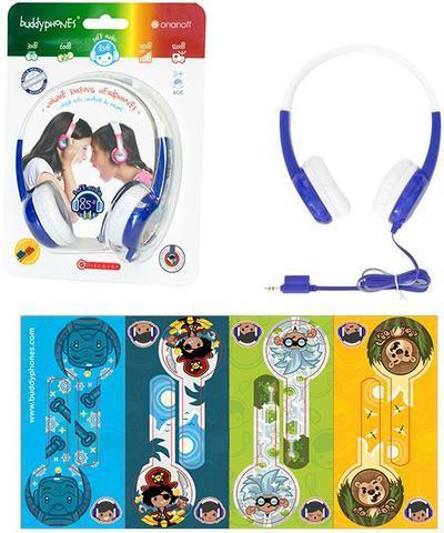 Actual product image Buddyphones kids headphones wired Discover (Blue)