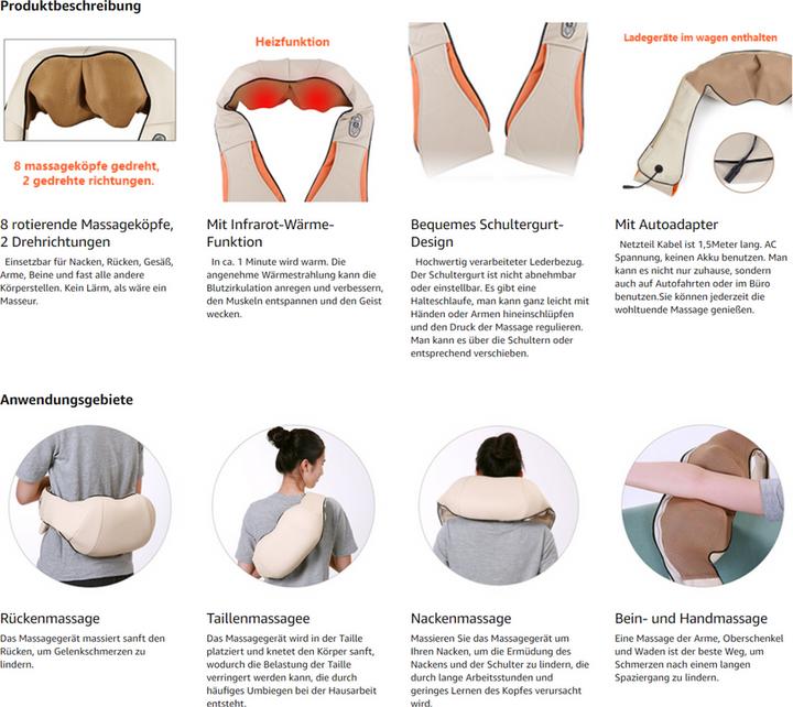 Immagine prodotto Magni Massaggiatore Shiatsu per il collo con funzione calore