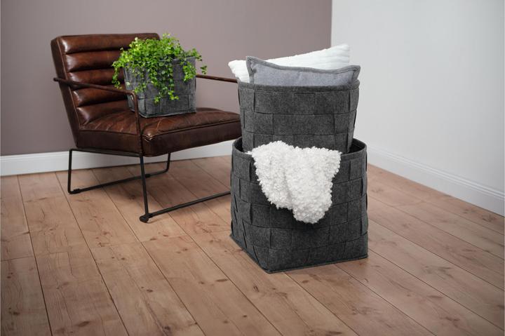 Produktbild N8werk Aufbewahrungskorb Filz 40 cm Dunkelgrau (1 x, 40 cm)