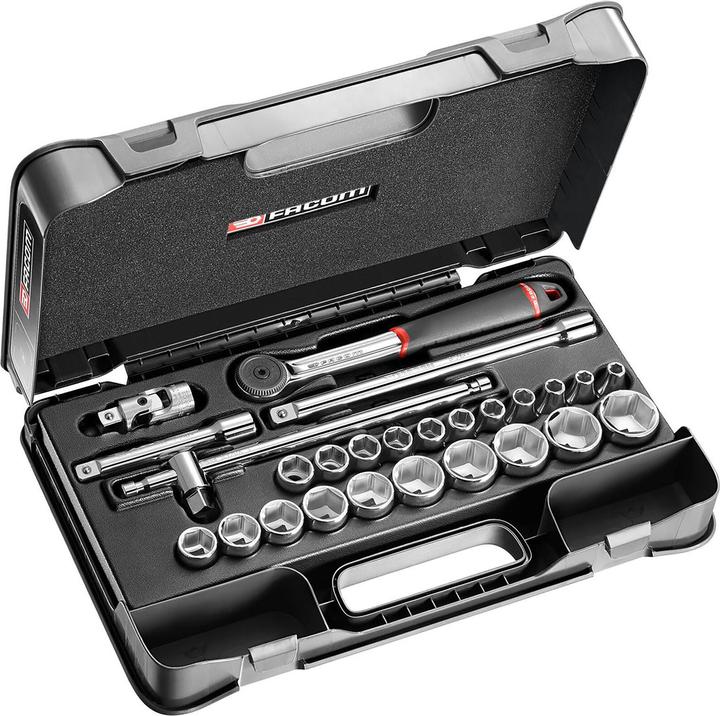Immagine prodotto Facom Set di chiavi a bussola 1/2" / 25 pezzi / S.161-4P6 (1/2")