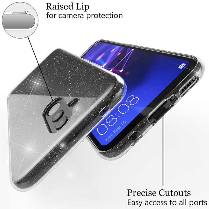 Actual product image Nalia Clear glitter silicone cover (Mate 20 Lite)