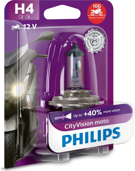Actual product image Philips H4 City Vision Moto BW (H4)