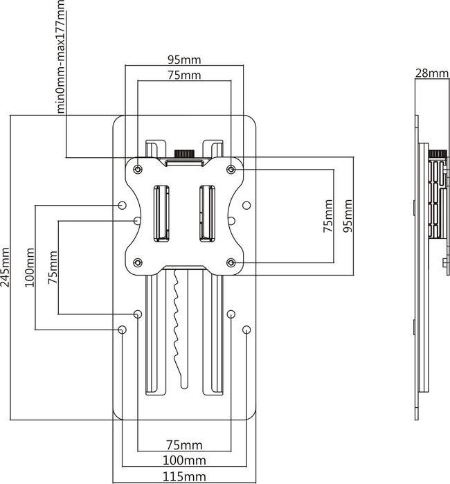 Actual product image Multibrackets Vesa Monitor Rail (Table, 27")