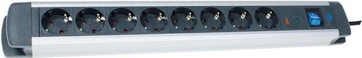 Actual product image As - Schwabe 18368 Surge protection socket strip black/silver protective contact (8 x, CEE 7/3, 1.50 m)