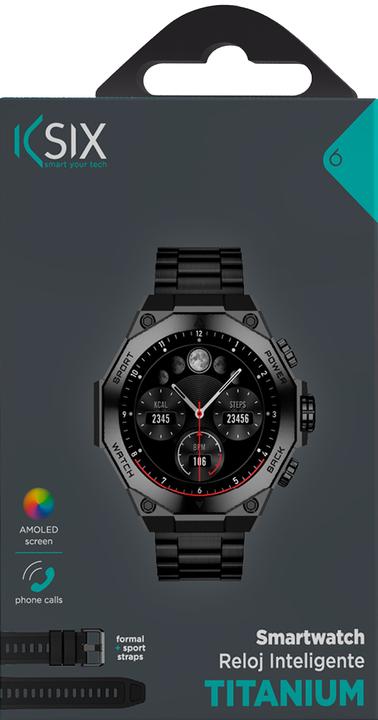 Actual product image KSIX Titanium smartwatch, AMOLED 1,43” display, 2 straps, 5 days aut., Sport and health modes, Calls (55 mm)